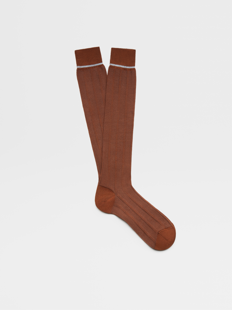Vicuna Color Chevron Cotton Blend Mid Calf Socks